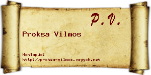 Proksa Vilmos névjegykártya